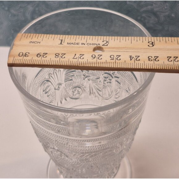 Set Of 4 Duncan Miller Sandwich Glass Footed Tumblers Vintage Iced Tea Glass - Picture 4 of 10